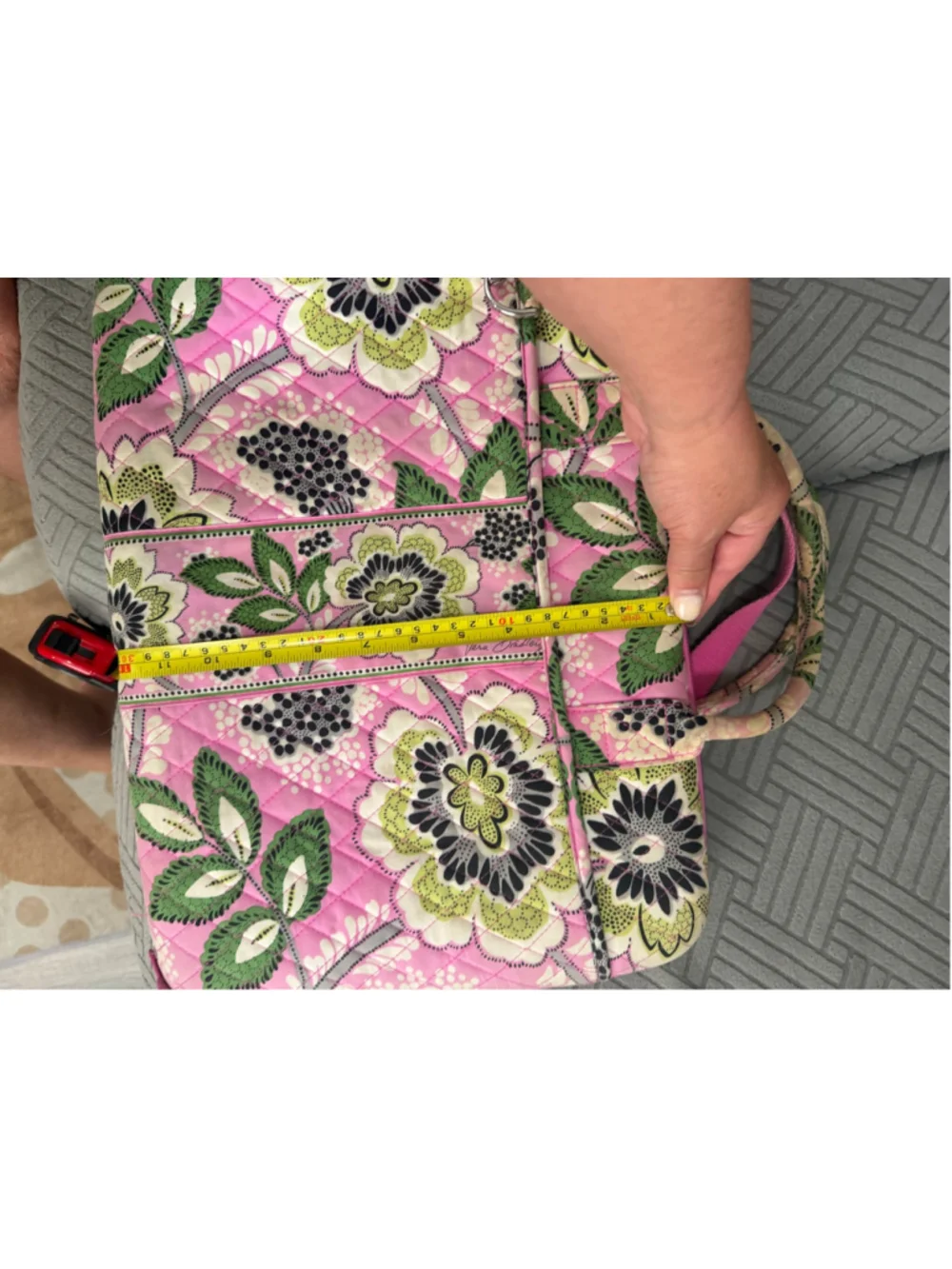 Women's Vera Bradley Laptop Bag One Size Pink Green Floral Quilted